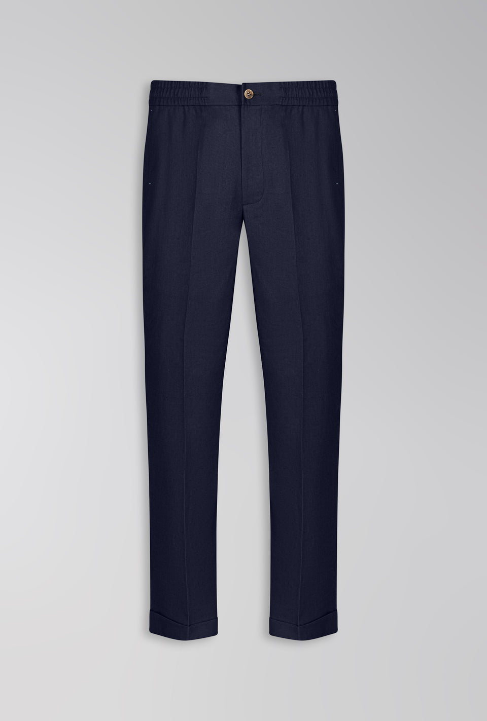 CALÇA DE LINHO COM ALGODÃO DE ELÁSTICO MARINHO