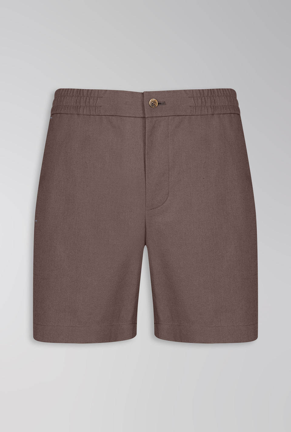 SHORTS DE LINHO COM ALGODÃO DE ELÁSTICO MARROM TABACO