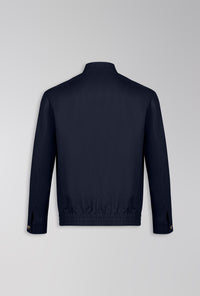 JAQUETA BOMBER DE LINHO COM ALGODÃO MARINHO