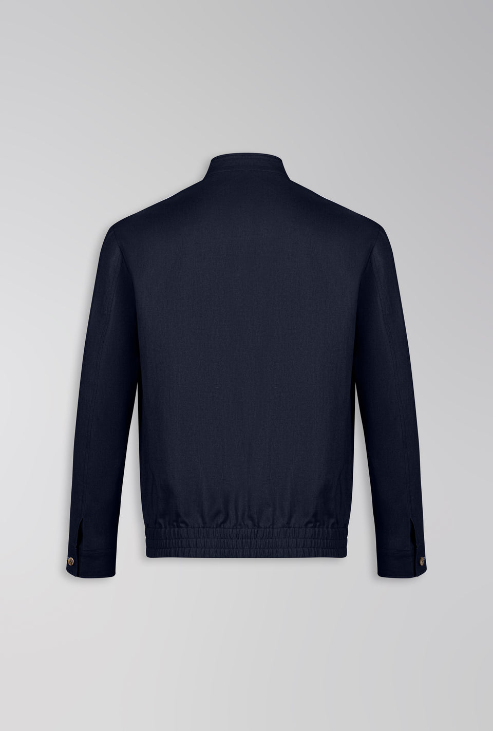 JAQUETA BOMBER DE LINHO COM ALGODÃO MARINHO