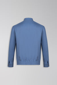 JAQUETA BOMBER DE LINHO COM ALGODÃO AZUL PROVENÇAL