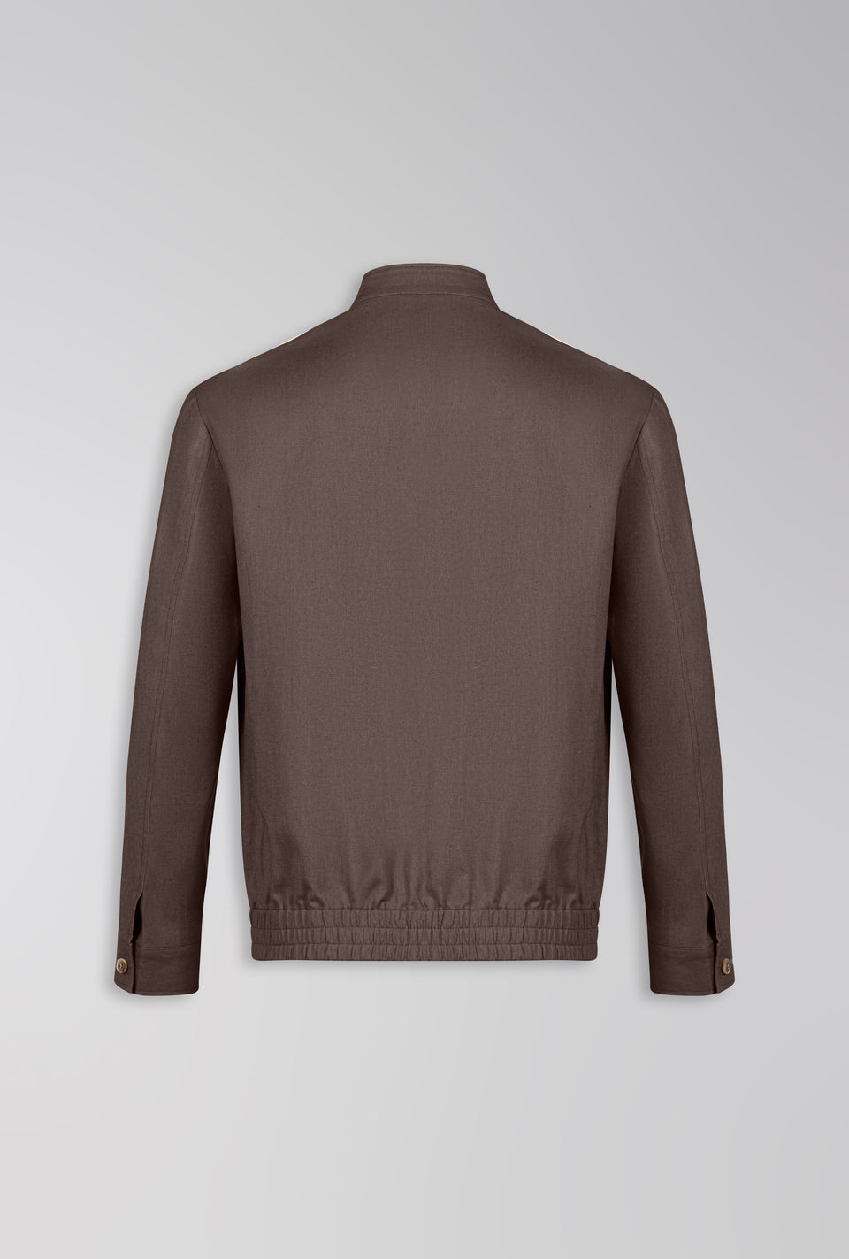 JAQUETA BOMBER DE LINHO COM ALGODÃO MARROM TABACO