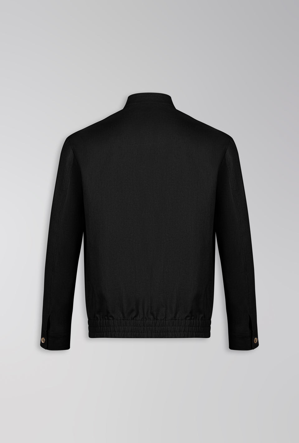 JAQUETA BOMBER DE LINHO COM ALGODÃO PRETO