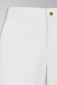 SHORTS DE LINHO COM ALGODÃO DE ELÁSTICO OFF-WHITE