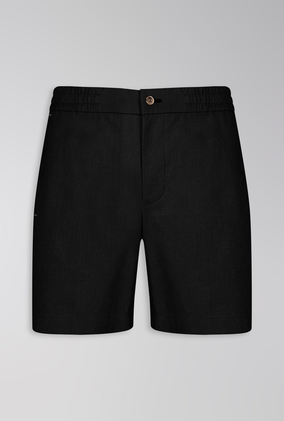 SHORTS DE LINHO COM ALGODÃO DE ELÁSTICO PRETO