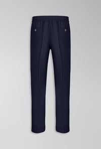 CALÇA DE LINHO COM ALGODÃO DE ELÁSTICO MARINHO