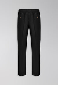 CALÇA DE LINHO COM ALGODÃO DE ELÁSTICO PRETO