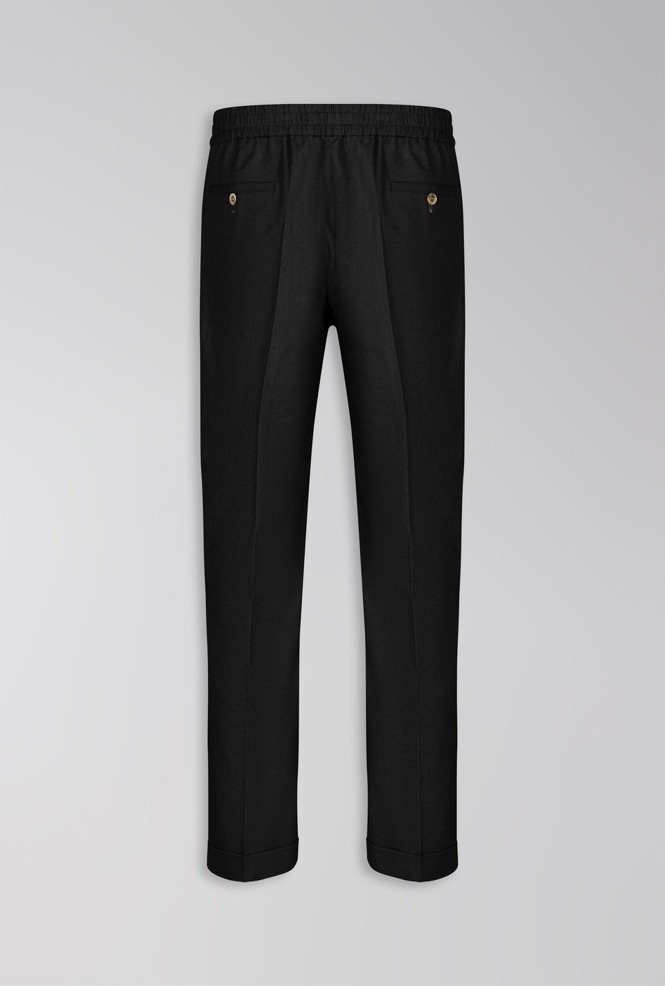 CALÇA DE LINHO COM ALGODÃO DE ELÁSTICO PRETO