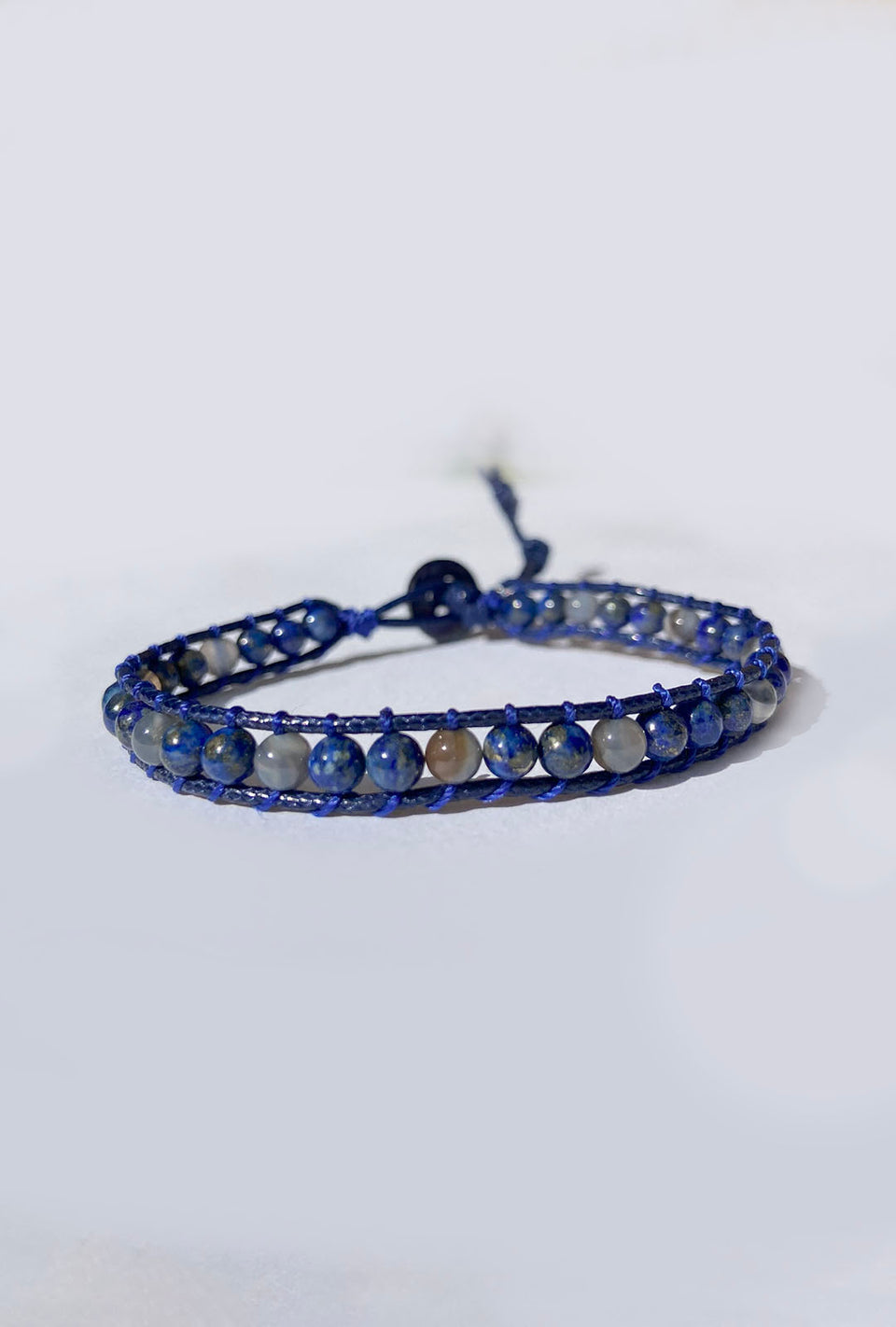 PULSEIRA SHAMBALA PEDRAS NATURAIS - LÁPIS LAZULI