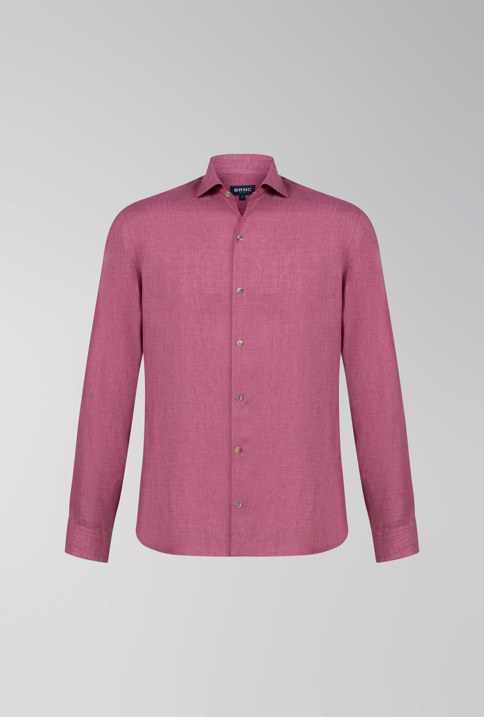 CAMISA REGULAR DE LINHO ITALIANO ROSA ESCURO