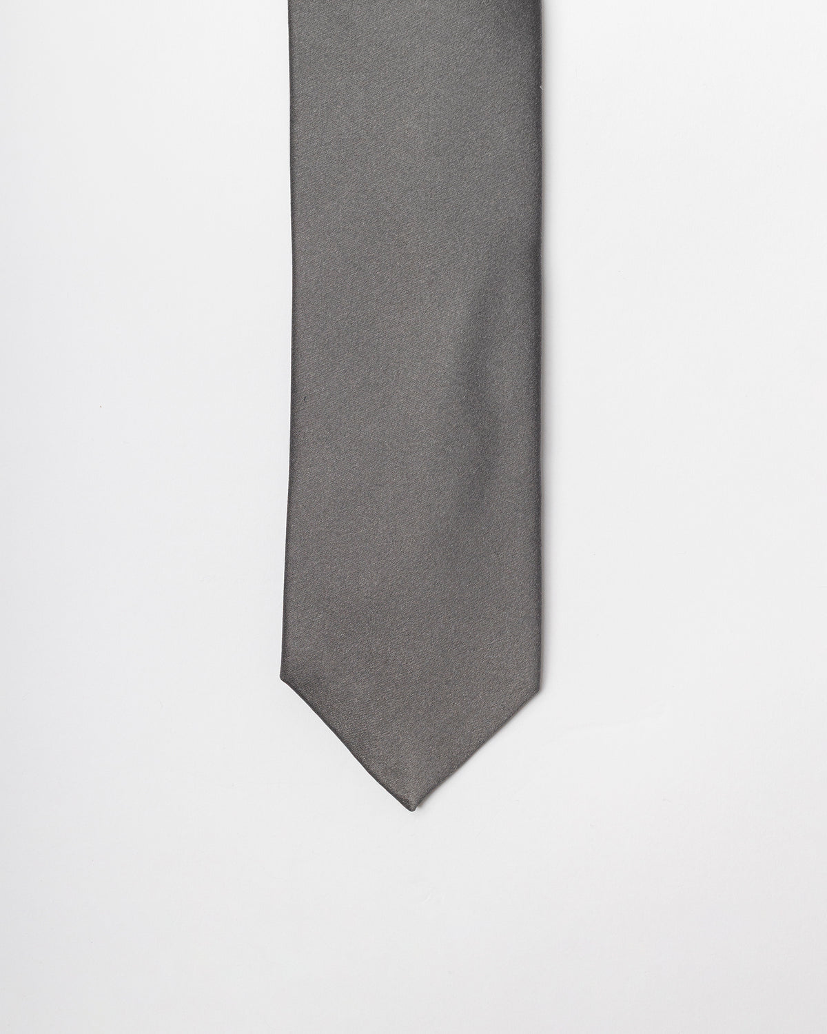 GRAVATA TRADICIONAL DE SEDA CINZA GRAFITE - TU
