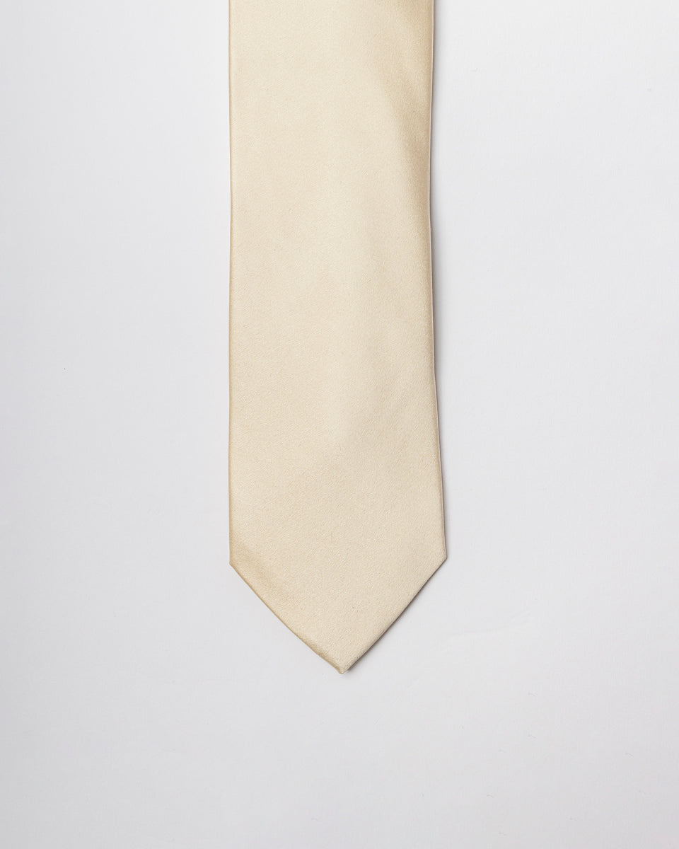 GRAVATA TRADICIONAL DE SEDA CHAMPAGNE - TU