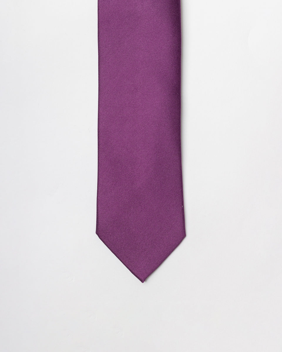GRAVATA TRADICIONAL DE SEDA ROXO PÚRPURA - TU