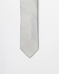 GRAVATA TRADICIONAL DE SEDA PRATA - TU