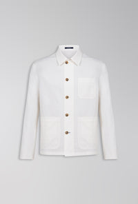 OVERSHIRT DE LINHO COM ALGODÃO OFF-WHITE