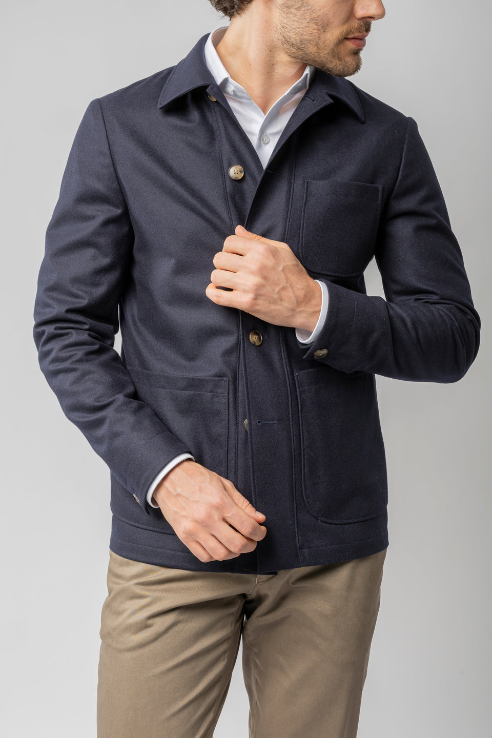 JAQUETA OVERSHIRT SAFARI LÃ