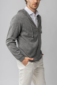 TRICÔ CASHMERE COM CAPUZ E ZIPER