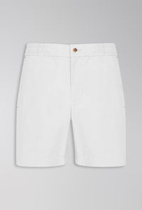 SHORTS DE LINHO COM ALGODÃO DE ELÁSTICO OFF-WHITE